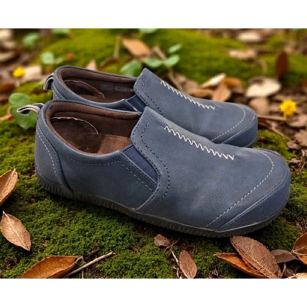 Orthaheel Zoe Leather Slip-On Shoes Women 6.5 Blue Comfort Walking Casual Office